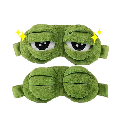 3D Sad Frog Sleep Mask Natural Sleeping Eyeshade Cover Shade Eye Patch Women Men Soft Portable Blindfold Travel Eyepatch