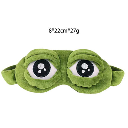 3D Sad Frog Sleep Mask Natural Sleeping Eyeshade Cover Shade Eye Patch Women Men Soft Portable Blindfold Travel Eyepatch